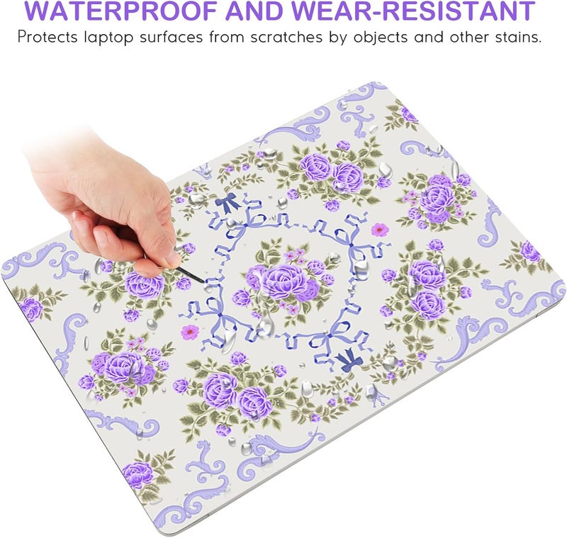 DINKY Laptop Skin Sticker Decal 15.6" 15.4" 12" 13" 13.3" 14" 15 inch Laptop Universal Vinyl Skin Stickers Cover Art Decal Notebook PC Personalized Protector, Purple Flower Bow - Image 5